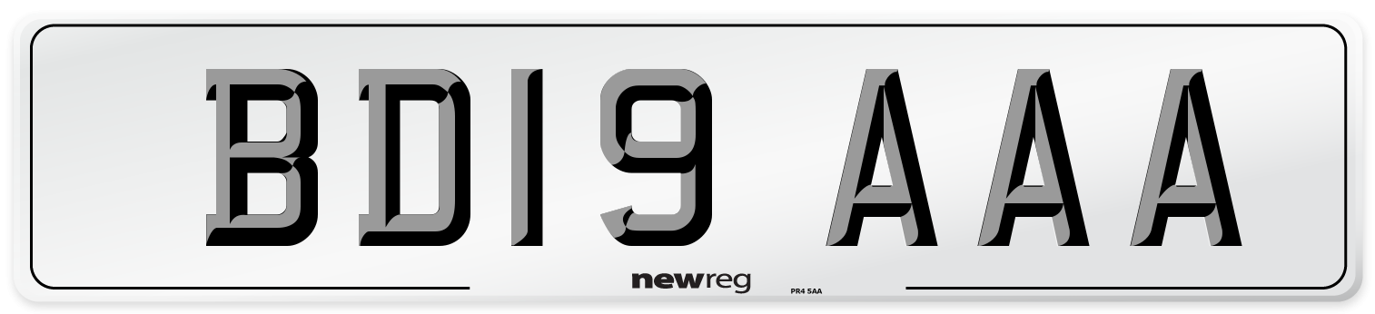 BD19 AAA Number Plate from New Reg